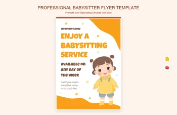 Professional Babysitter Flyer Template product preview thumbnail
