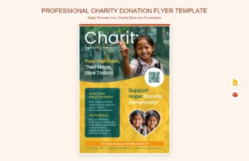 Professional Charity Donation Flyer Template product preview thumbnail