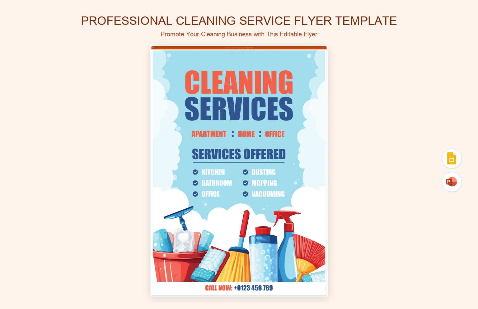 Professional Cleaning Service Flyer Template product preview thumbnail