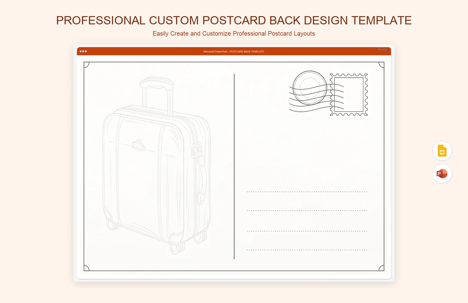 Professional Custom Postcard Back Design Template