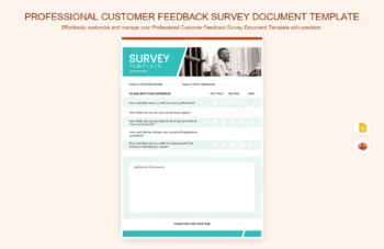 Professional Customer Feedback Survey Document Template product preview thumbnail