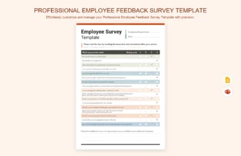 Professional Employee Feedback Survey Template product preview thumbnail