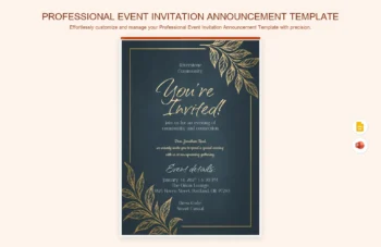 Professional Event Invitation Announcement Template product preview thumbnail