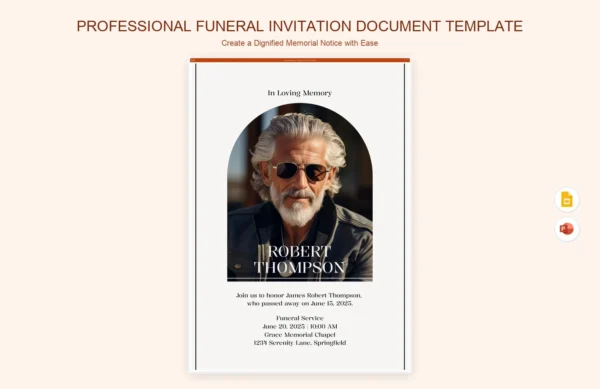 Printable Funeral Invitation Template | ReadymadeFiles