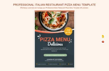 Professional Italian Restaurant Pizza Menu Template product preview thumbnail