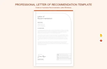 Professional Letter of Recommendation Template product preview thumbnail