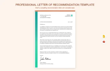 Professional Letter Of Recommendation Template product preview thumbnail
