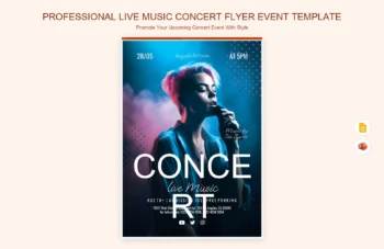 Professional Live Music Concert Flyer Event Template product preview thumbnail