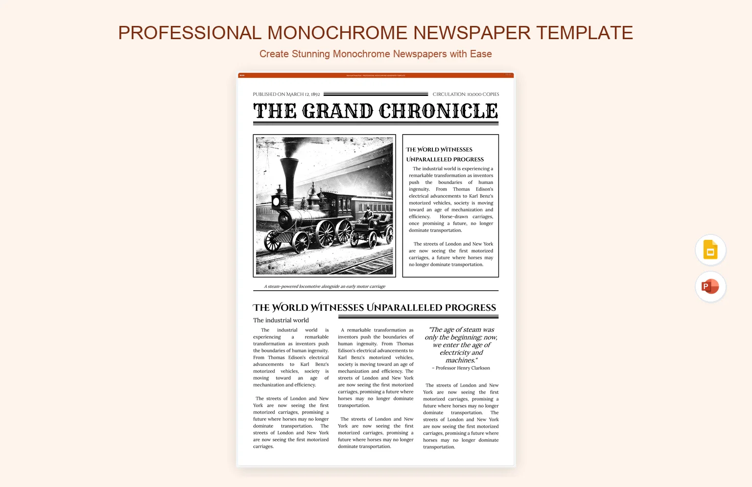 Professional Monochrome Newspaper Template product preview thumbnail