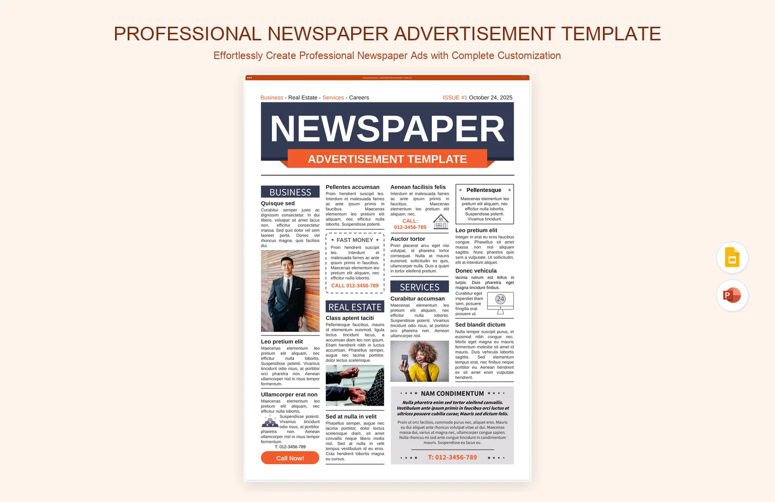 Professional Newspaper Advertisement Template product preview thumbnail