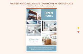 Professional Real Estate Open House Flyer Template product preview thumbnail
