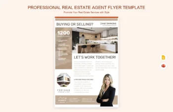 Professional Real Estate Agent Flyer Template product preview thumbnail