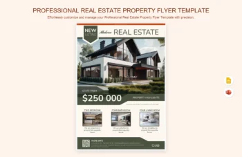 Professional Real Estate Property Flyer Template product preview thumbnail