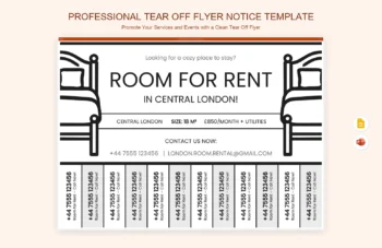 Professional Tear Off Flyer Notice Template product preview thumbnail