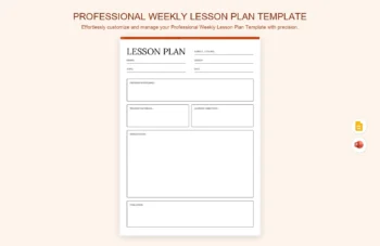 Professional Weekly Lesson Plan Template product preview thumbnail