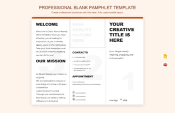 Professional Blank Pamphlet Template product preview thumbnail