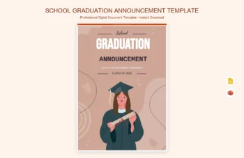 School Graduation Announcement Template product preview thumbnail