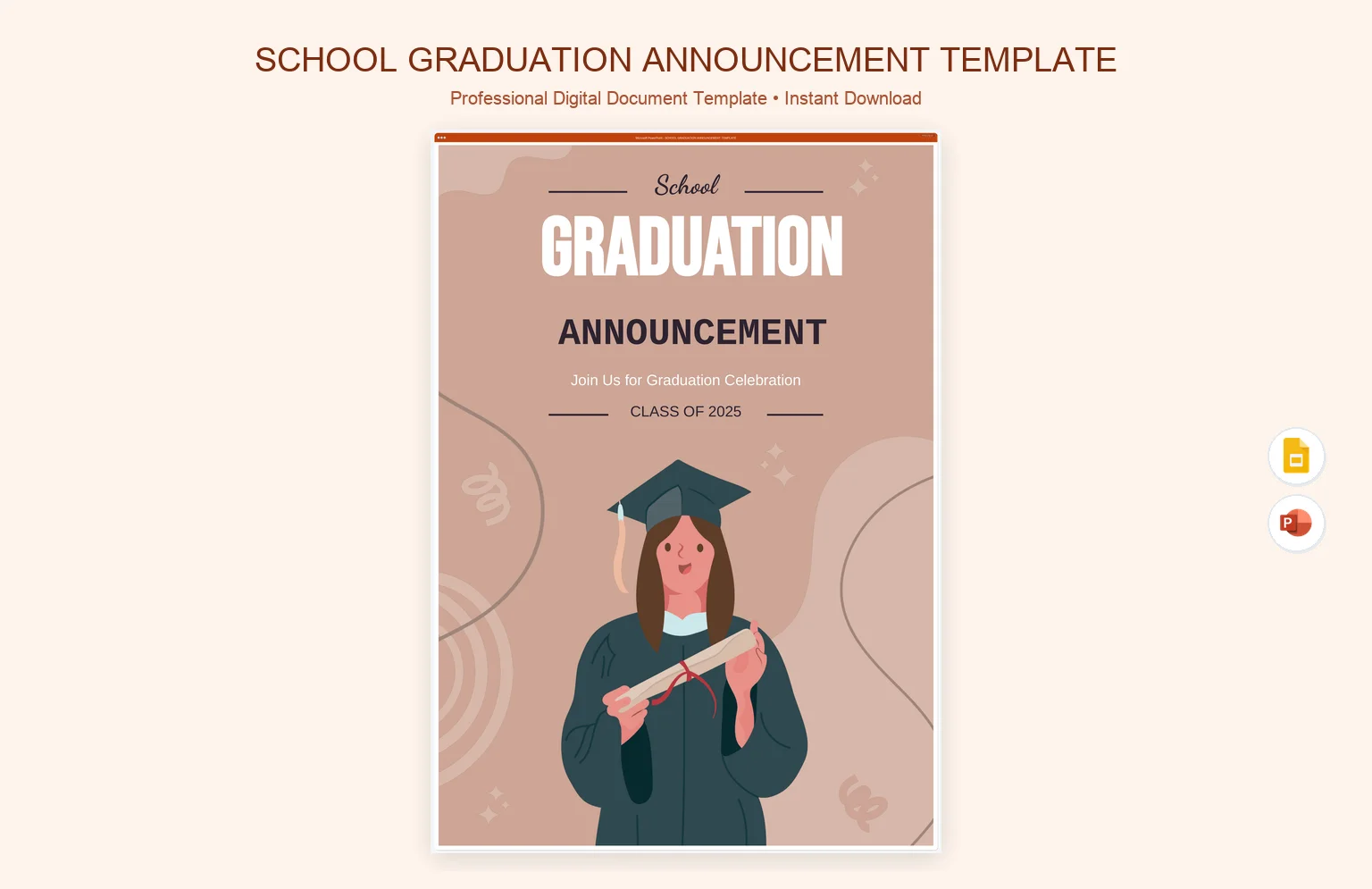 School Graduation Announcement Template product preview thumbnail
