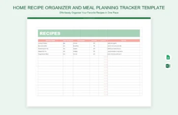 Home Recipe Organizer and Meal Planning Tracker Template product preview thumbnail