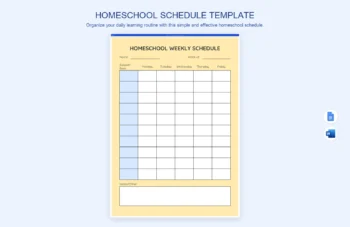 Homeschool Schedule Template product preview thumbnail
