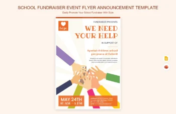 School Fundraiser Event Flyer Announcement Template product preview thumbnail