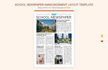 School Newspaper Announcement Layout Template product preview thumbnail