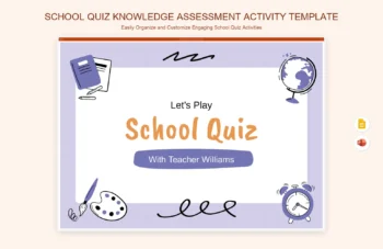 School Quiz Knowledge Assessment Activity Template product preview thumbnail