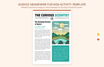 Science Newspaper For Kids Activity Template product preview thumbnail