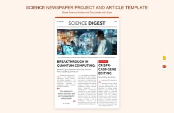 Science Newspaper Project and Article Template product preview thumbnail