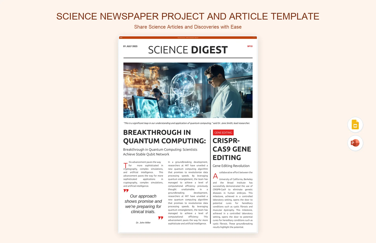 Science Newspaper Project and Article Template product preview thumbnail