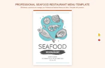 Professional Seafood Restaurant Menu Template product preview thumbnail
