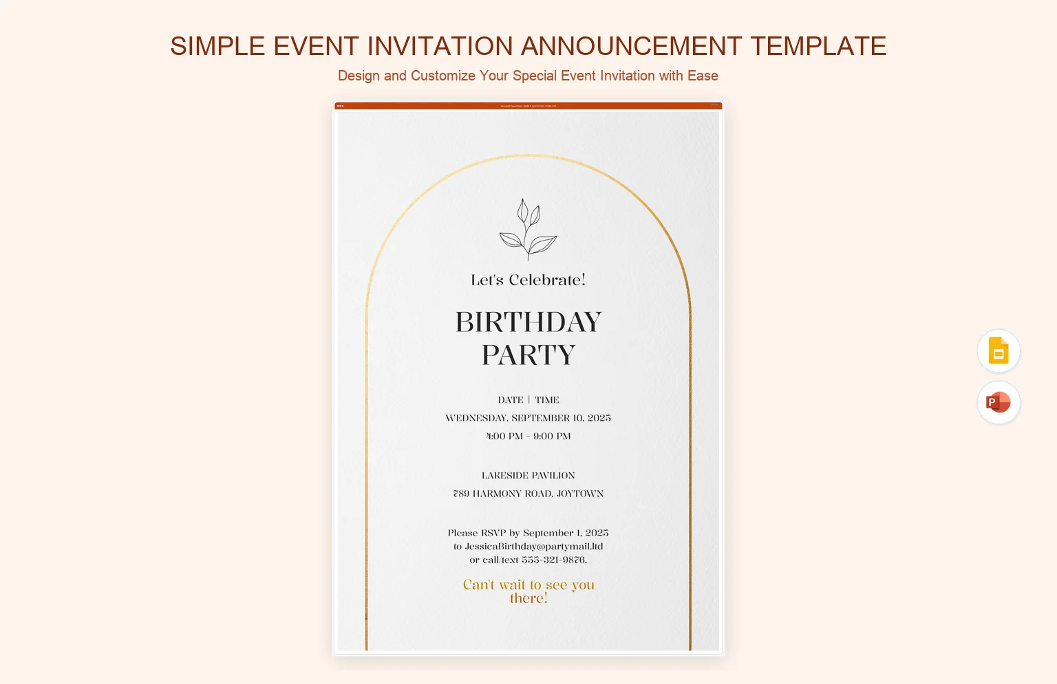 Simple Event Invitation Announcement Template product preview thumbnail