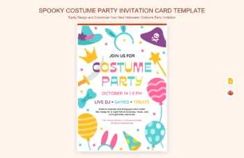 Spooky Costume Party Invitation Card Template product preview thumbnail