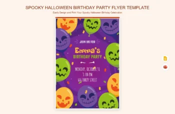 Spooky Halloween Birthday Party Flyer Template product preview thumbnail