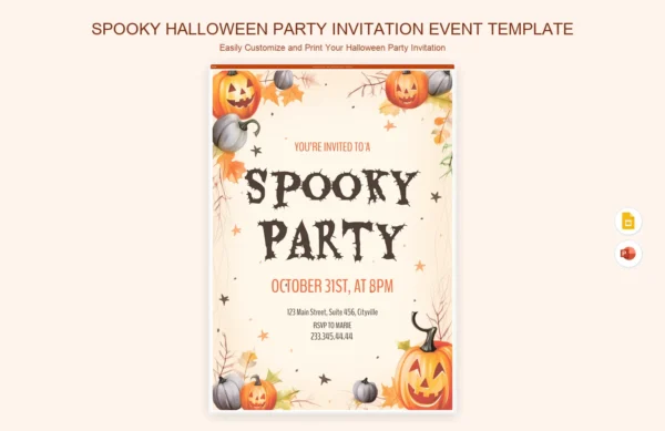 Spooky Halloween Party Invitation Event Template