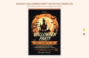 Spooky Halloween Party Invitation Template product preview thumbnail
