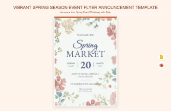 Vibrant Spring Season Event Flyer Announcement Template product preview thumbnail