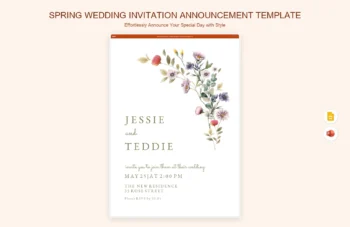 Spring Wedding Invitation Announcement Template product preview thumbnail