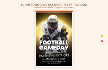 Super Bowl Game Day Event Flyer Template product preview thumbnail