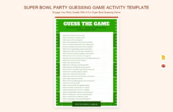 Super Bowl Party Guessing Game Activity Template product preview thumbnail