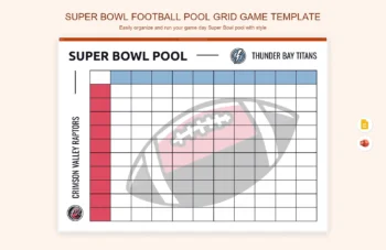 Super Bowl Football Pool Grid Game Template product preview thumbnail