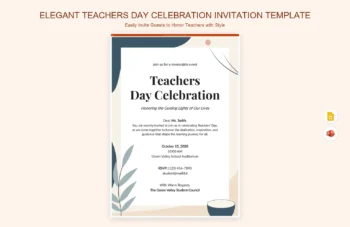 Elegant Teachers Day Celebration Invitation Template product preview thumbnail
