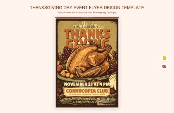 Thanksgiving Day Event Flyer Design Template | ReadymadeFiles
