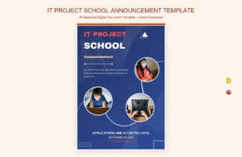 It Project School Announcement Template product preview thumbnail