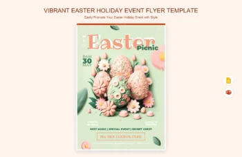 Vibrant Easter Holiday Event Flyer Template product preview thumbnail