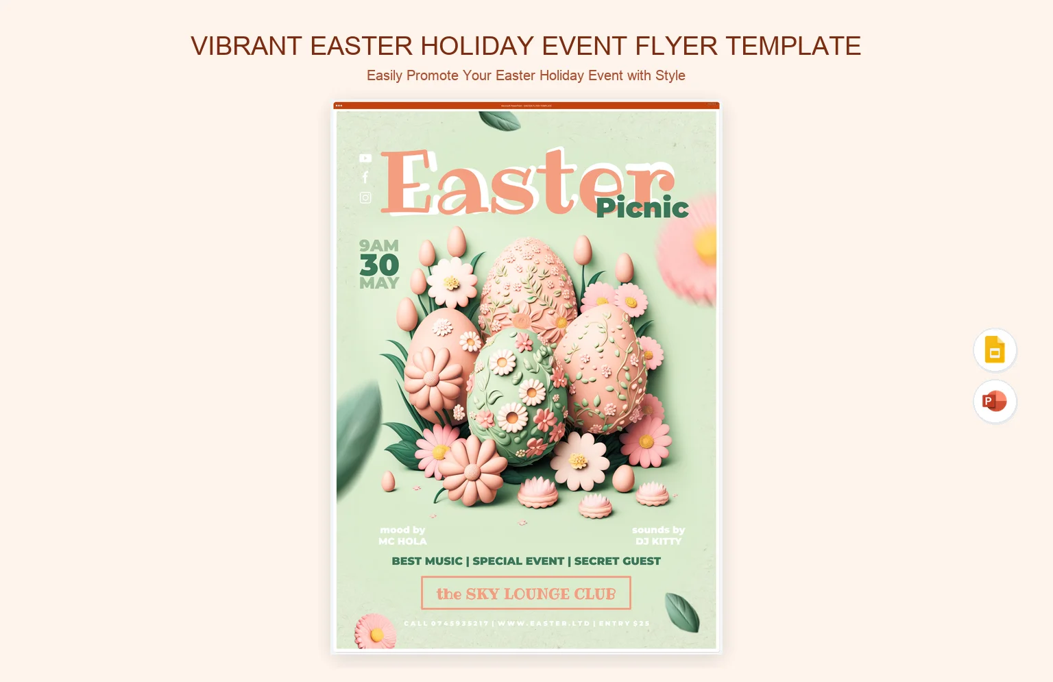 Vibrant Easter Holiday Event Flyer Template product preview thumbnail