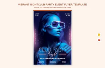Vibrant Nightclub Party Event Flyer Template product preview thumbnail