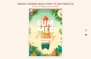 Vibrant Summer Beach Party Flyer Template product preview thumbnail
