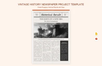 Vintage History Newspaper Project Template product preview thumbnail