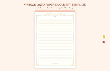 Vintage Lined Paper Document Template product preview thumbnail